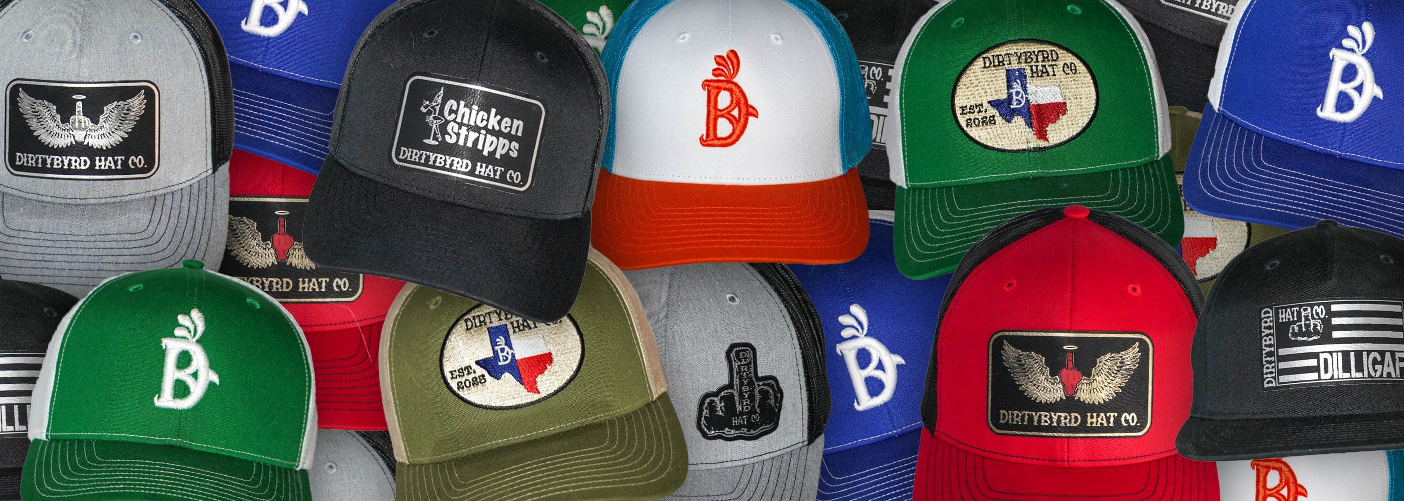 Assortment of Dirtybyrd Hats